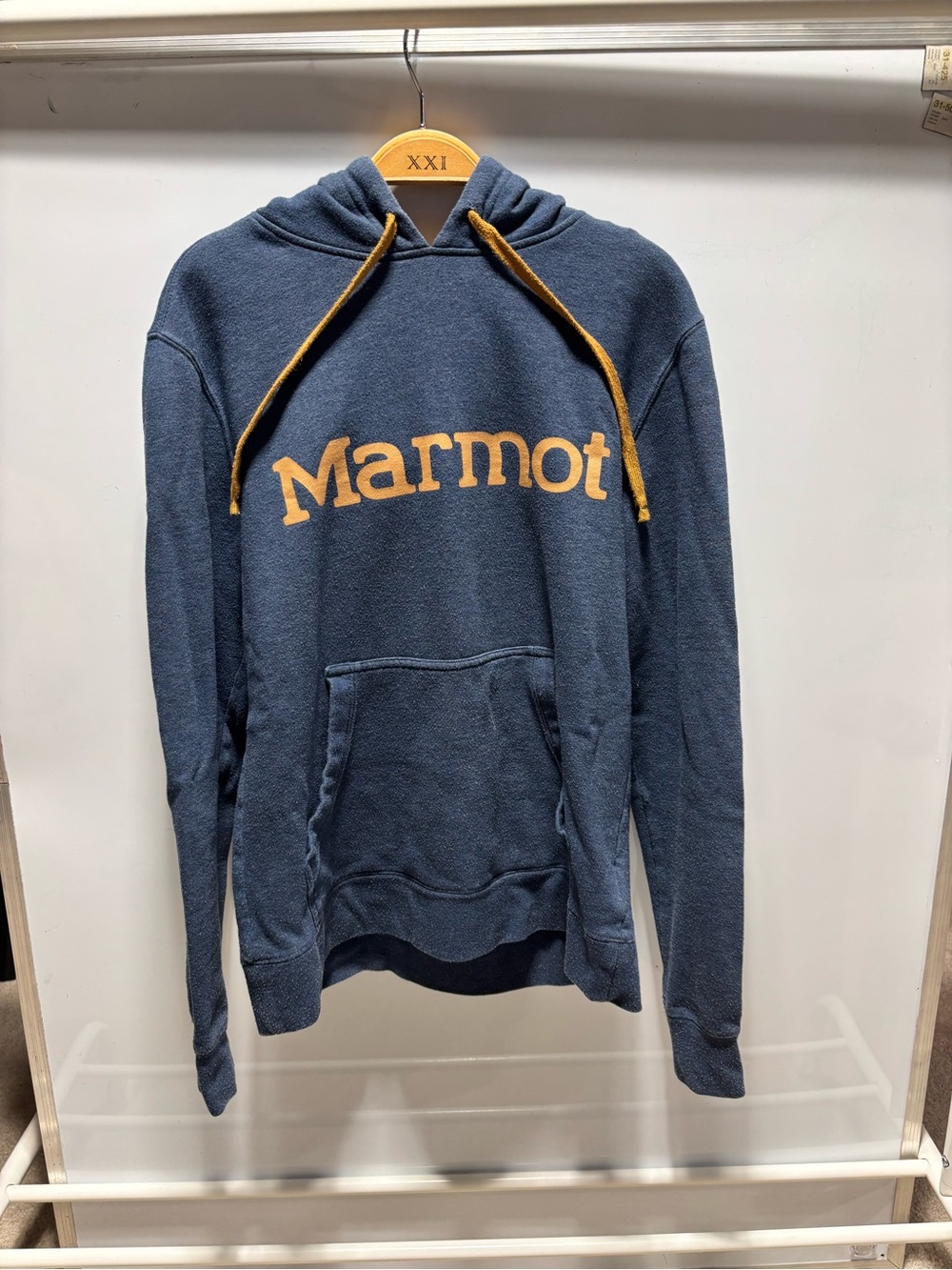 Marmot Men’s Navy and Mustard Hooded Pullover